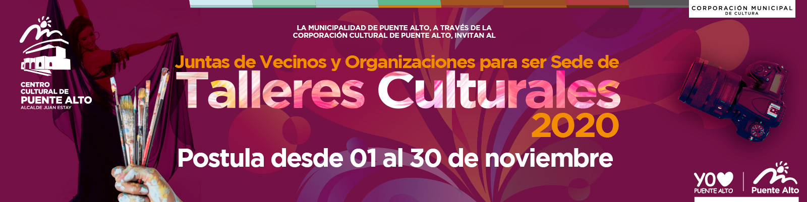 Postula Con tu junta de vecinos u organización a nuestros Talleres 2020